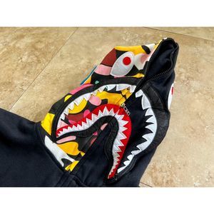 A Bathing Ape Black Camo Shark Hoodie